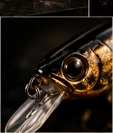 Detailaufnahme eines goldenen Wobblers