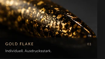 Goldflocken auf einer Köderoberfläche